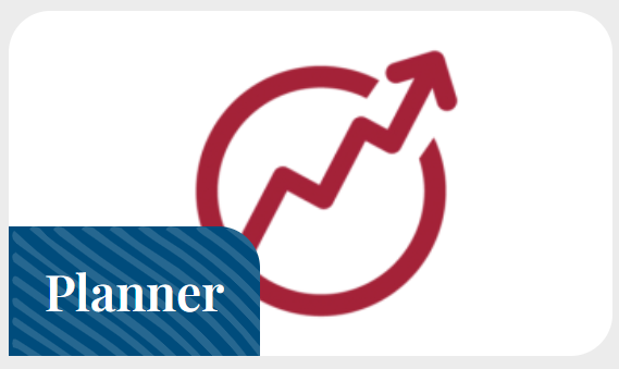 Planner Icon with upward pointing arrow